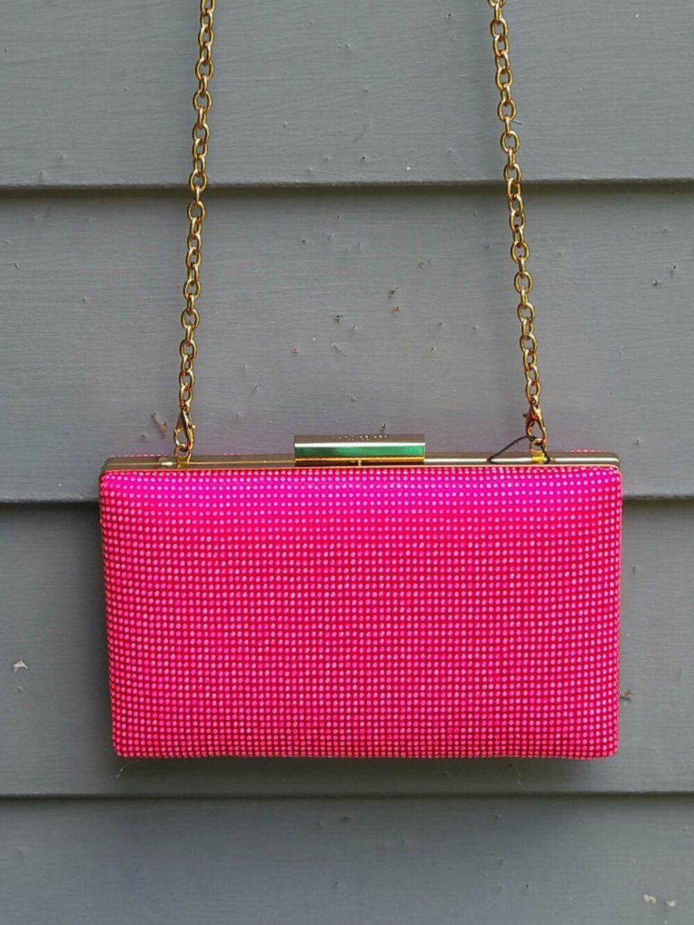 Kurt Geiger Pink Crystal Box Clutch NWT